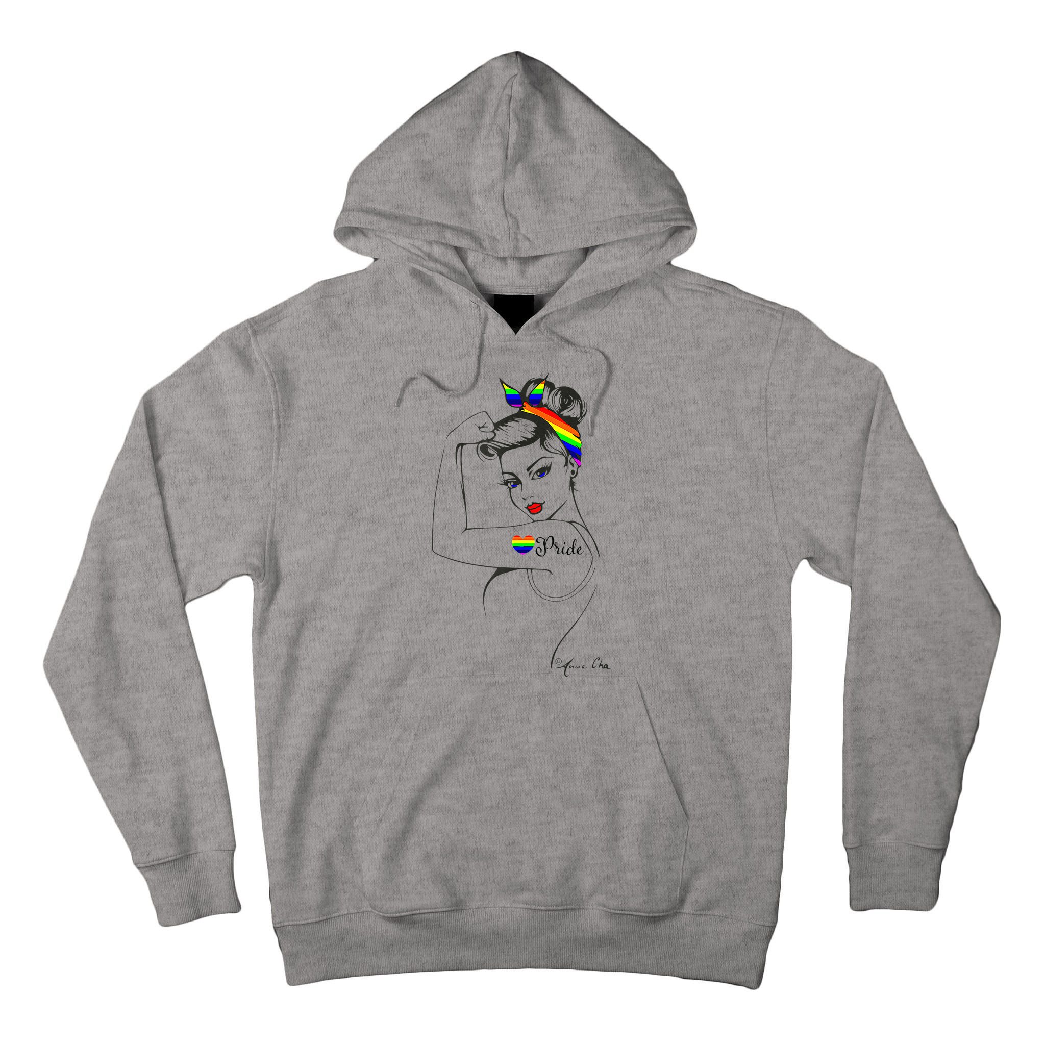 Pride LGBT Power Pin Up Art Modern Rosie The Riveter Tall Hoodie
