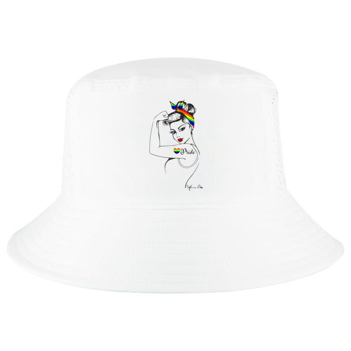 Pride LGBT Power Pin Up Art Modern Rosie The Riveter Cool Comfort Performance Bucket Hat