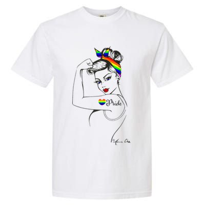 Pride LGBT Power Pin Up Art Modern Rosie The Riveter Garment-Dyed Heavyweight T-Shirt