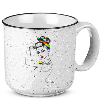 Pride LGBT Power Pin Up Art Modern Rosie The Riveter 15oz Campfire Ceramic Mug