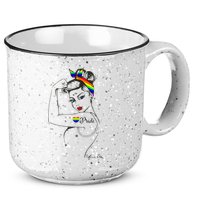 Pride LGBT Power Pin Up Art Modern Rosie The Riveter 15oz Campfire Ceramic Mug