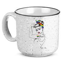 Pride LGBT Power Pin Up Art Modern Rosie The Riveter 15oz Campfire Ceramic Mug