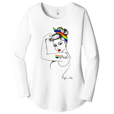 Pride LGBT Power Pin Up Art Modern Rosie The Riveter Women's Perfect Tri Tunic Long Sleeve Shirt