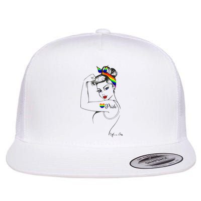 Pride LGBT Power Pin Up Art Modern Rosie The Riveter Flatbill Hat