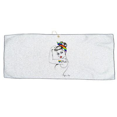 Pride LGBT Power Pin Up Art Modern Rosie The Riveter Large Microfiber Waffle Golf Towel