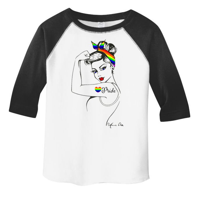 Pride LGBT Power Pin Up Art Modern Rosie The Riveter Toddler Fine Jersey T-Shirt
