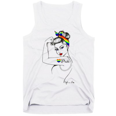 Pride LGBT Power Pin Up Art Modern Rosie The Riveter Tank Top