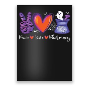 Peace Love Pharmacy Pharmacist Pumpkin Spooky Halloween Poster