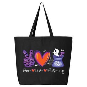 Peace Love Pharmacy Pharmacist Pumpkin Spooky Halloween 25L Jumbo Tote