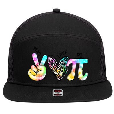 Peace Love Pi Day Happy Math Pi Day Mathematics Lover Gift 7 Panel Mesh Trucker Snapback Hat