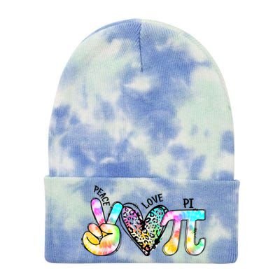 Peace Love Pi Day Happy Math Pi Day Mathematics Lover Gift Tie Dye 12in Knit Beanie