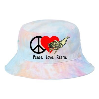 Peace Love Pasta Eat Fork Spaghetti Tie Dye Newport Bucket Hat