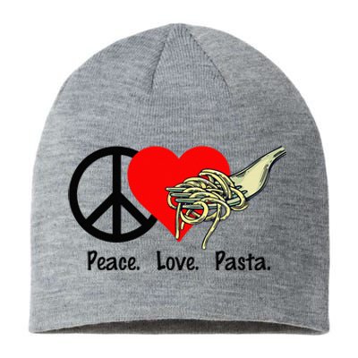 Peace Love Pasta Eat Fork Spaghetti Sustainable Beanie