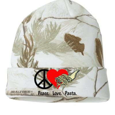 Peace Love Pasta Eat Fork Spaghetti Kati Licensed 12" Camo Beanie