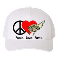 Peace Love Pasta Eat Fork Spaghetti Yupoong Adult 5-Panel Trucker Hat