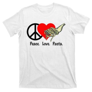 Peace Love Pasta Eat Fork Spaghetti T-Shirt