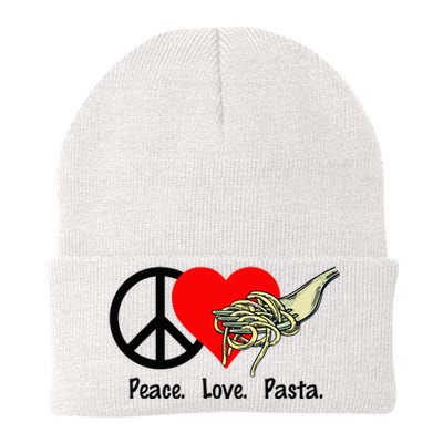 Peace Love Pasta Eat Fork Spaghetti Knit Cap Winter Beanie