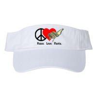 Peace Love Pasta Eat Fork Spaghetti Valucap Bio-Washed Visor