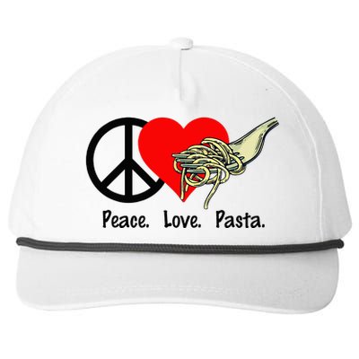 Peace Love Pasta Eat Fork Spaghetti Snapback Five-Panel Rope Hat