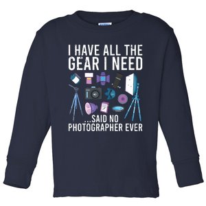 Photography Lover Photographer Tee Photography Toddler Long Sleeve Shirt