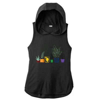 Plant LGBTQ Pride Gender Neutral Cute Pride Month LGBTQ Ally Subtle Ladies PosiCharge Tri-Blend Wicking Draft Hoodie Tank