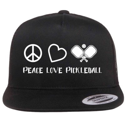 Peace Love Pickleball Funny Pickleball Player Gift Cool Gift Flatbill Hat