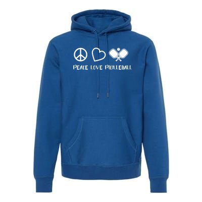 Peace Love Pickleball Funny Pickleball Player Gift Cool Gift Premium Hoodie