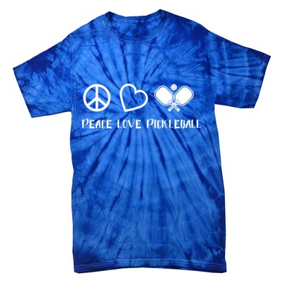 Peace Love Pickleball Funny Pickleball Player Gift Cool Gift Tie-Dye T-Shirt