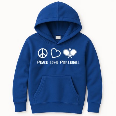 Peace Love Pickleball Funny Pickleball Player Gift Cool Gift Kids Hoodie