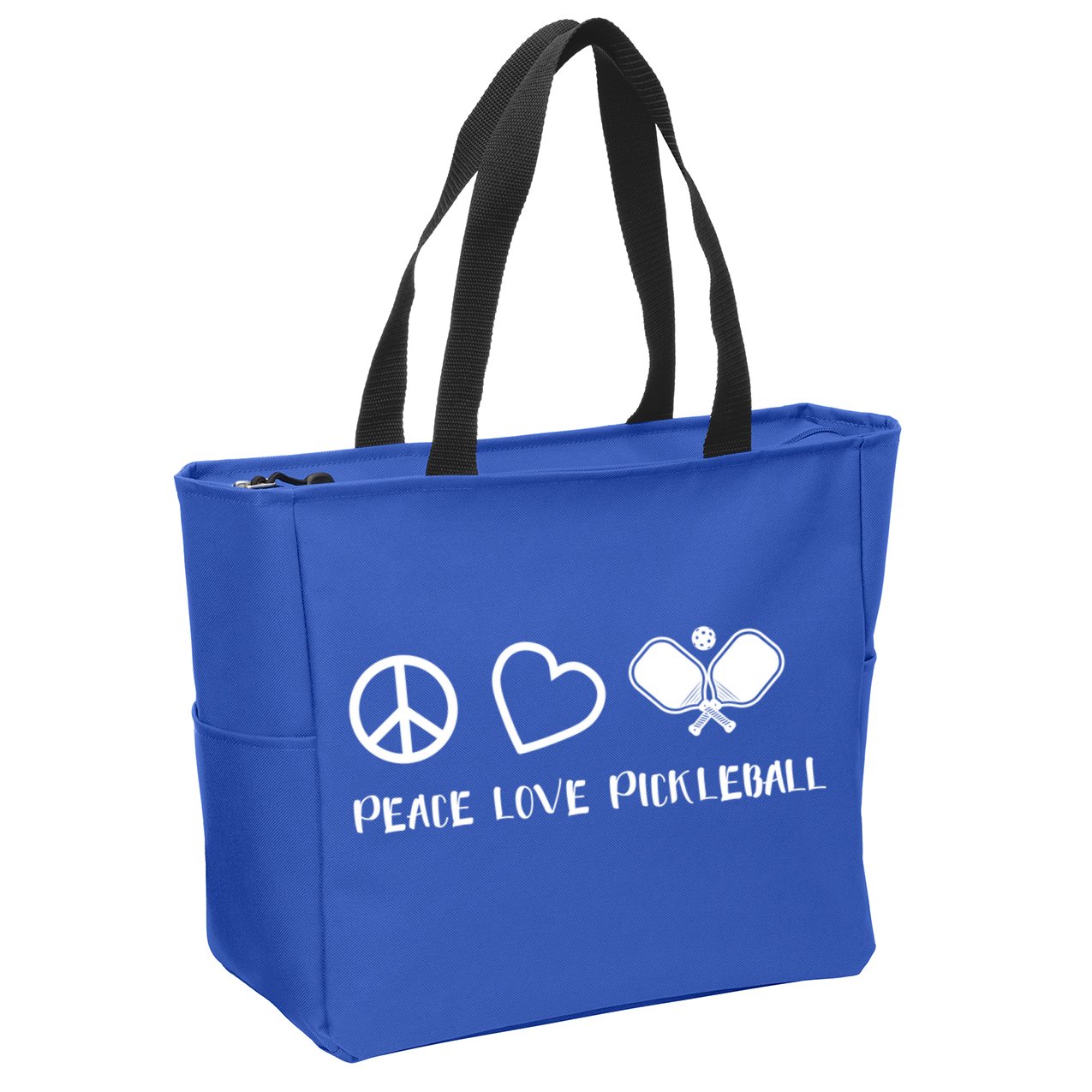 Peace Love Pickleball Funny Pickleball Player Gift Cool Gift Zip Tote Bag