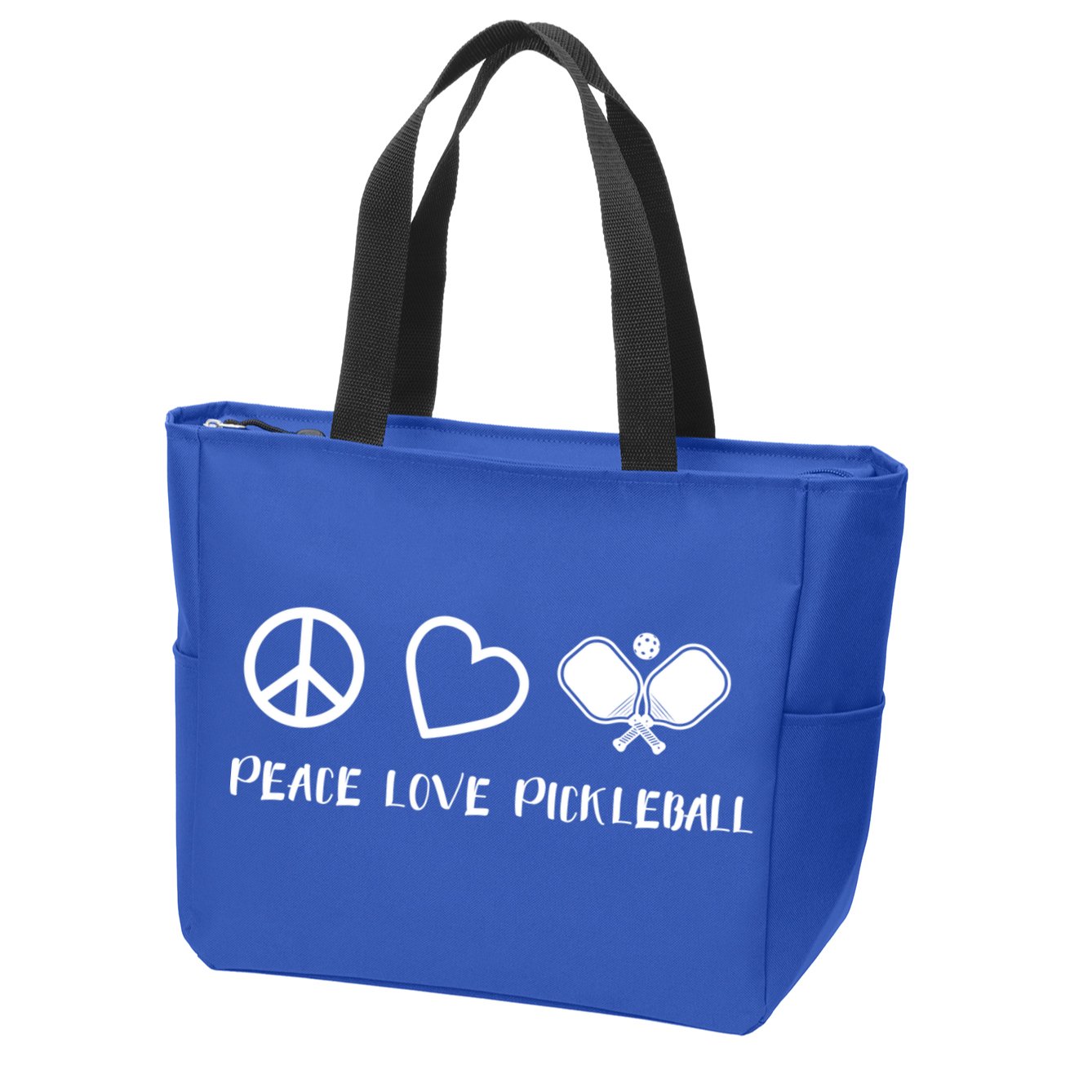 Peace Love Pickleball Funny Pickleball Player Gift Cool Gift Zip Tote Bag