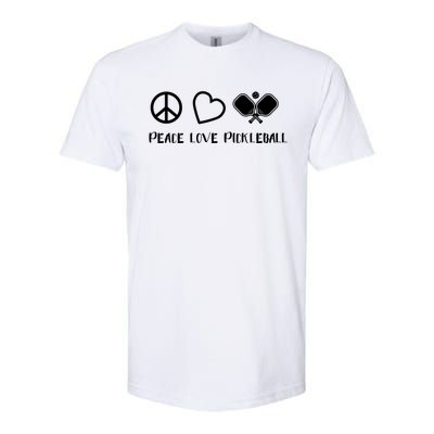 Peace Love Pickleball Funny Pickleball Player Gift Cool Gift Softstyle CVC T-Shirt