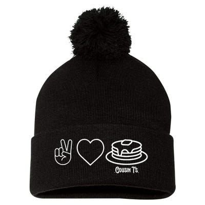 Peace Love Pancakes Cousin Pom Pom 12in Knit Beanie