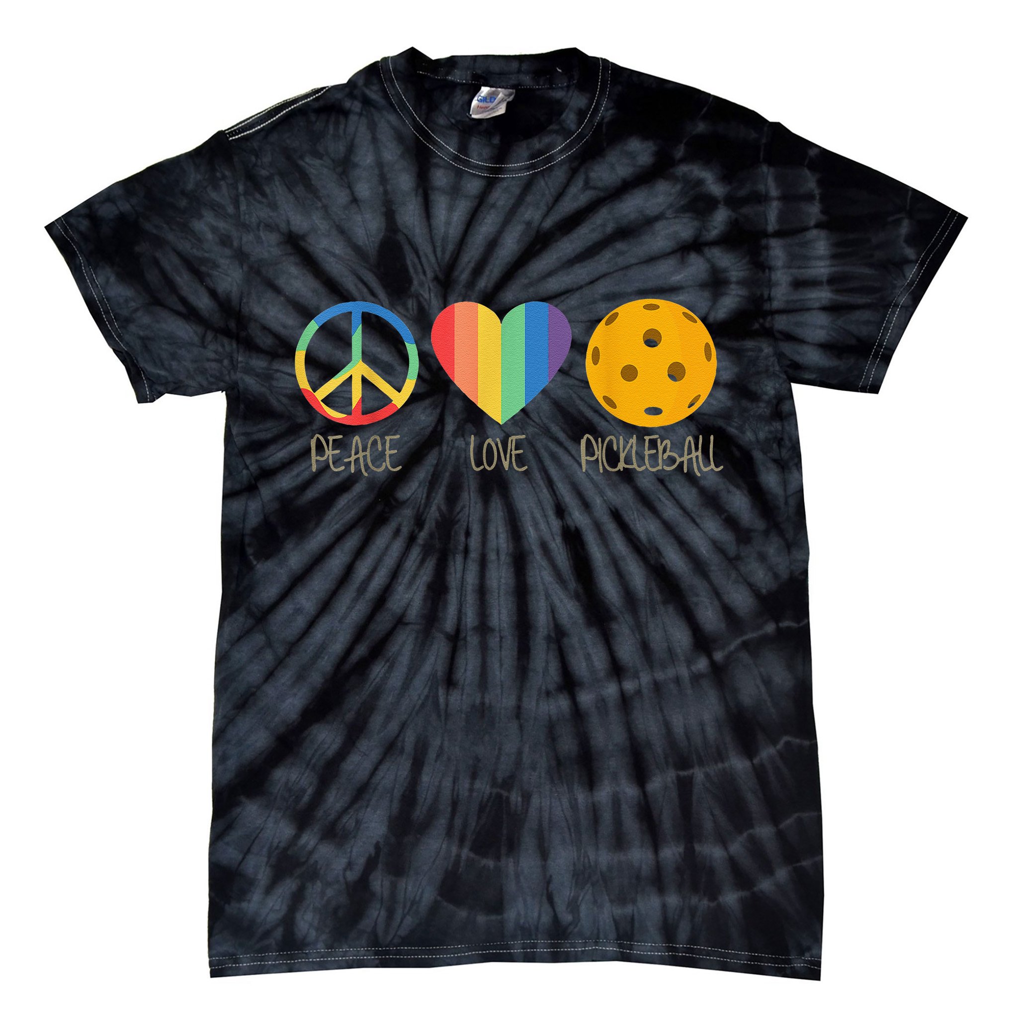 Peace Love Pickleball Vintage Sports Tie-Dye T-Shirt
