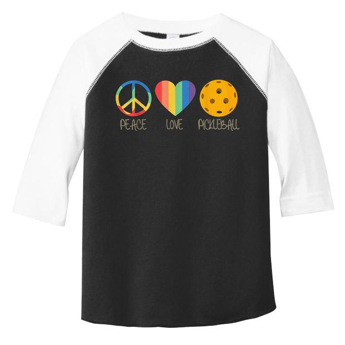 Peace Love Pickleball Vintage Sports Toddler Fine Jersey T-Shirt