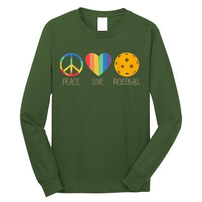 Peace Love Pickleball Vintage Sports Long Sleeve Shirt