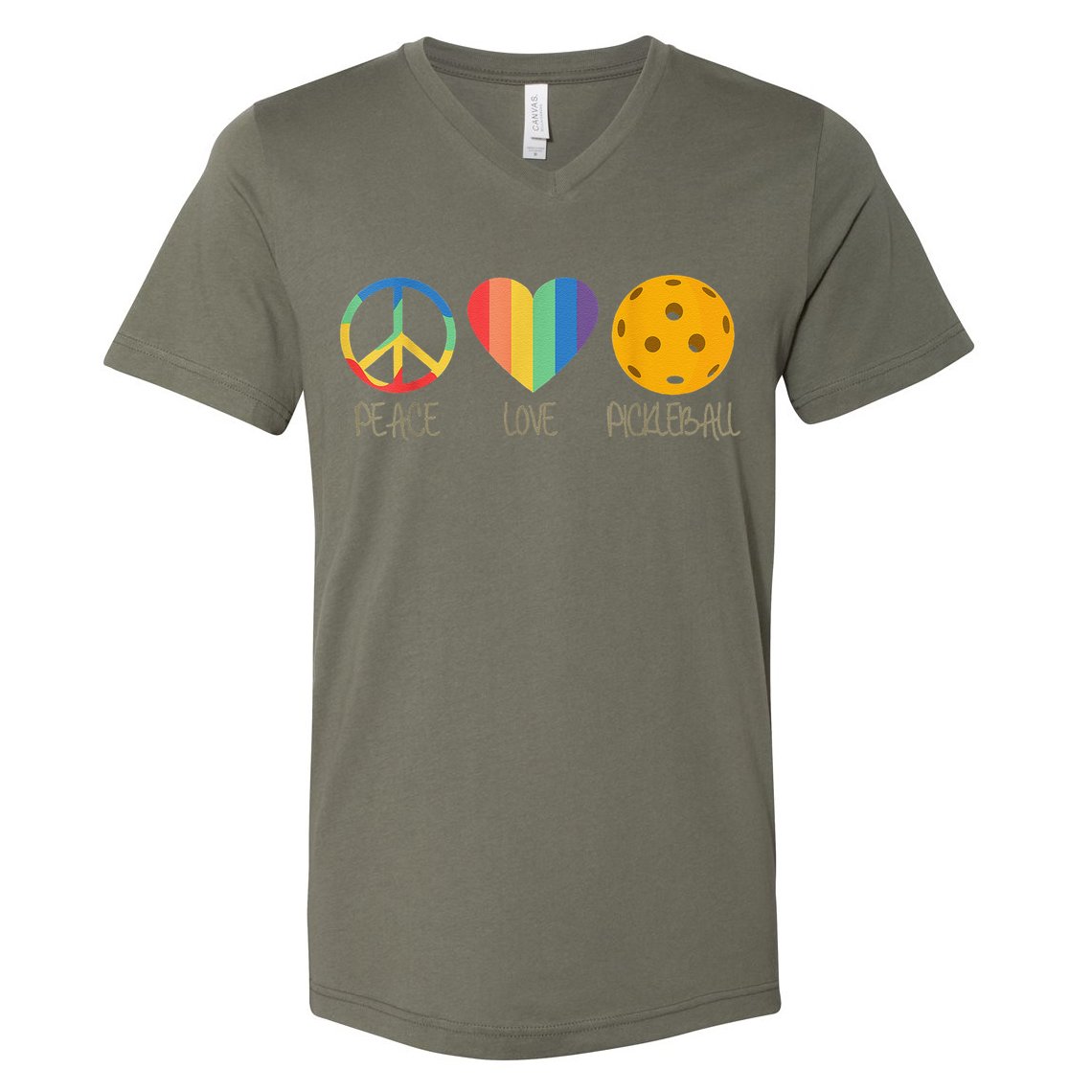 Peace Love Pickleball Vintage Sports V-Neck T-Shirt