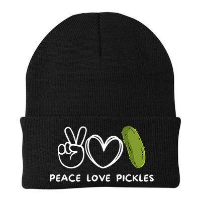 Peace Love Pickles Retro Pickles Lover Food Lover Beanie