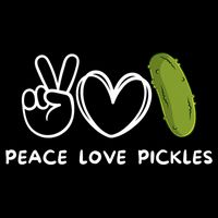 Peace Love Pickles Retro Pickles Lover Food Lover Flatbill Hat