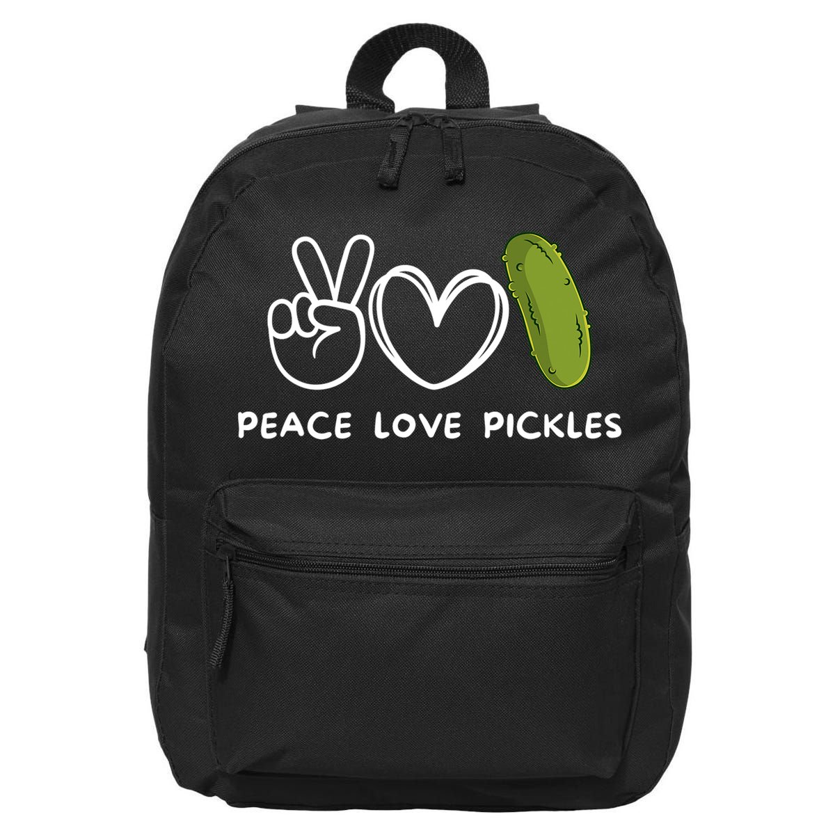 Peace Love Pickles Retro Pickles Lover Food Lover 16 in Basic Backpack