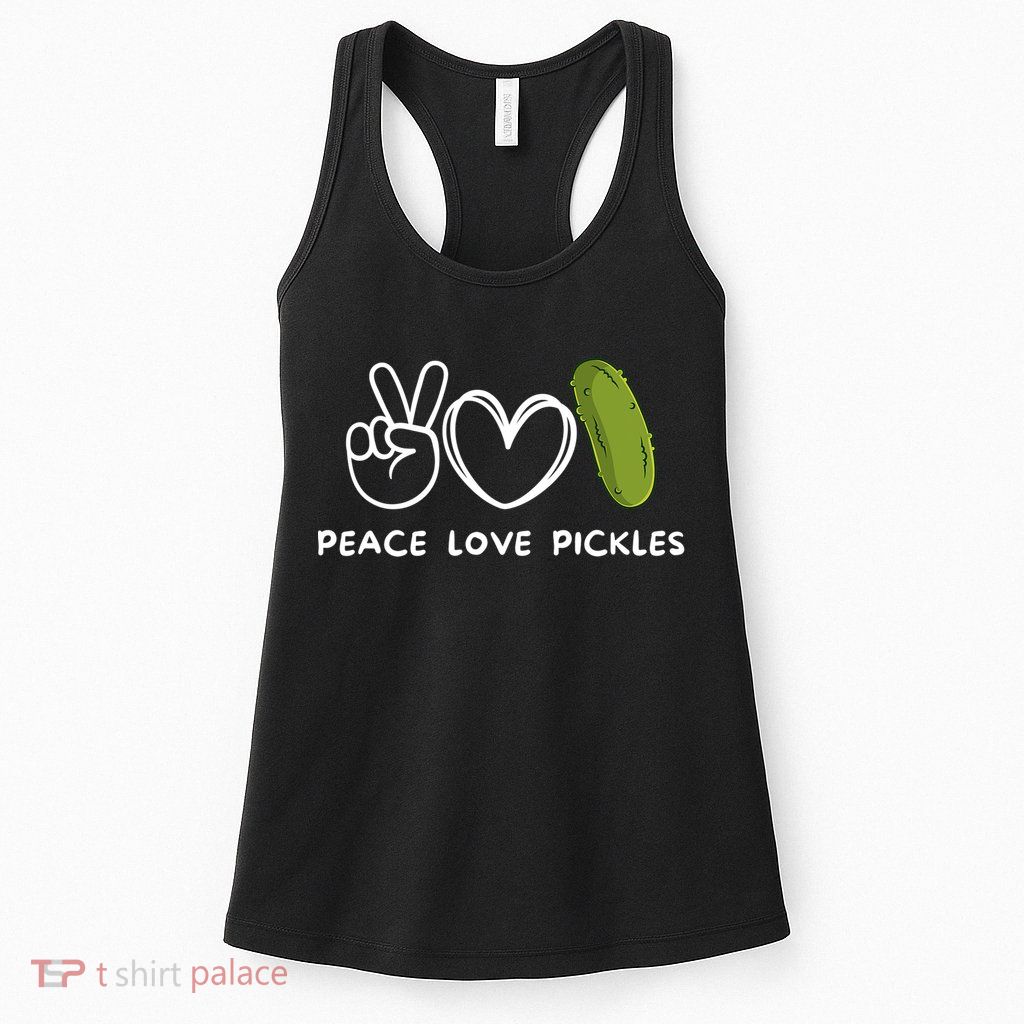 Peace Love Pickles Retro Pickles Lover Food Lover Womens Tank Top