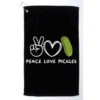 Peace Love Pickles Retro Pickles Lover Food Lover Golf Towel