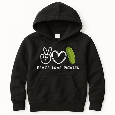Peace Love Pickles Retro Pickles Lover Food Lover Kids Hoodie
