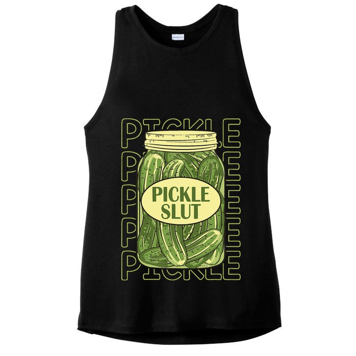 Pickle Lover Pickle Slut Ladies PosiCharge Tri-Blend Wicking Tank