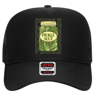 Pickle Lover Pickle Slut High Crown Mesh Back Trucker Hat