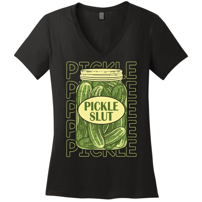 Pickle Lover Pickle Slut Women's V-Neck T-Shirt