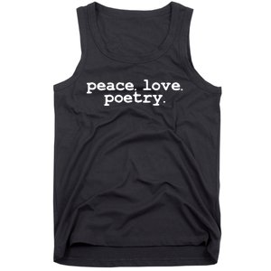 Peace Love Poetry Literary Literature Writing Poet Long Sleeve Tank Top