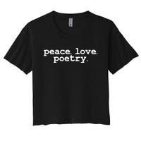 Peace Love Poetry Literary Literature Writing Poet Long Sleeve Women's Crop Top Tee