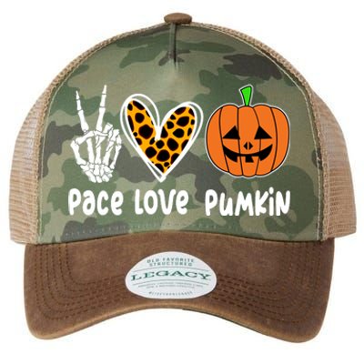 Pace Love Pumkin Halloween Love Heart Skeleton Peace Pumpkins Legacy Tie Dye Trucker Hat