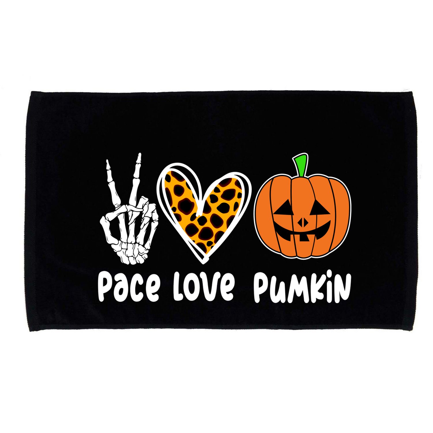 Pace Love Pumkin Halloween Love Heart Skeleton Peace Pumpkins Microfiber Hand Towel